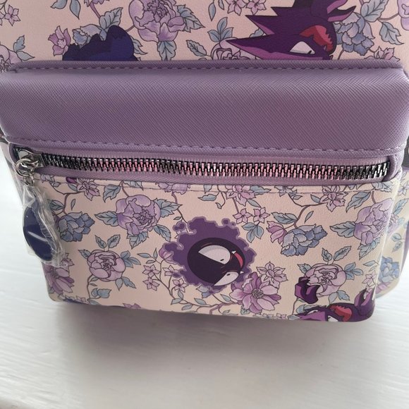 New Bioworld Pokemon Ghost Type Ghastly, Haunter, Gengar Floral Mini Backpack